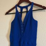 Free People NWOT Happiness Runs Ribbed Henley Onsie in Royal Blue Size M / L Photo 3