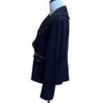 Boston Proper  Black with Gold Zipper Accents Blazer Jacket Size 10 Photo 4