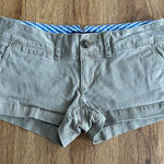American Eagle Vtg Mini Khaki Shorts Size 0 Photo 0