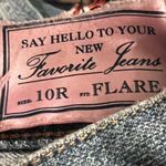 PINK - Victoria's Secret  Blue Flare Wide Leg Jeans Distressed Photo 5