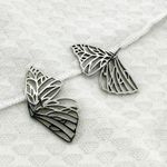 Silver Butterfly Wing Stud Earrings Photo 1