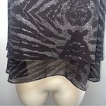 Lucy Paris Metallic Black Silver Layered Tank Top L Holiday Party Blouse NWT Photo 5