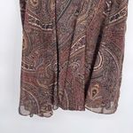 CHAPS Vintage Y2K Forest Fairy Skirt Womens 8 Brown Paisley Polyester Preppy Photo 5