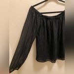 Lilly Pulitzer Black Metallic Emilee Long Sleeve Off The Shoulder Blouse Size L Photo 6