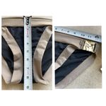 Trina Turk NWT  black taupe colorblock gold mosaic square hardware sides size 6 Photo 8