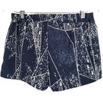 Mossimo Denim Mossimo Women's S Navy Blue White Abstract Print Elastic Waist Shorts Photo 1
