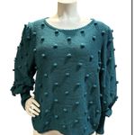 Lilly Pulitzer  Teal Green Cotton Blend Nubby Pullover Knit Sweater Size Medium Photo 0