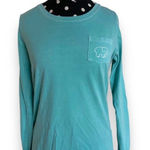 Ivory Ella  Womens Tee Size Small Aqua Elephant Paisley Long Sleeve‎ Tee Shirt Photo 0