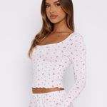 White Fox Boutique Dreamy Long Sleeve Pyjama Top Pink Blossom Photo 1