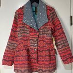 Arrata Silent Journey Blazer Jacket Pink Size Small NWT Embroidered Peplum Photo 0