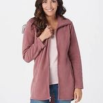 Denim & Co . Fleece Zip Front Long Sleeve Jacket with Hi-Low Hem A295714 XL Rose Photo 0