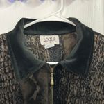 Vintage Logix brown black velour animal snake print full zip collared jacket XL Photo 3