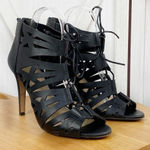 Jessica Simpson  Emelia‎ Cage Lace Up Bootie Heels Black 7.5 Photo 0
