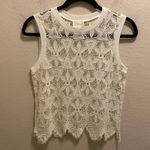 Deletta Anthropologie  White Lace Scalloped Hem Tank Top Size XS Photo 2