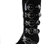 Jeffrey Campbell Seatbelt Black Suede Black Patent Buckle Heel Boots Photo 0