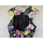 Johnny Was  Black Floral Cassia Cotton Maxi Dress L Vibrant Garden Tea Party Flow Photo 5