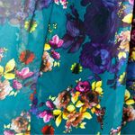 Torrid Blue Multicolor Floral Print Strapless High Low Midi Dress Size 12 Photo 10