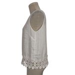 Kenar Linen Crochet Trim Tank Top White Sleeveless Women's M Summer Cruise Boho Photo 1