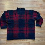 Jones New York Vintage  Unisex Plaid Wool Blend Mock Neck Sweater Large Photo 1