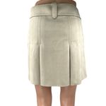 ZARA  Beige Cream Faux Suede Pleated Zipper Mini Straight A-Line Skirt Size S Photo 2