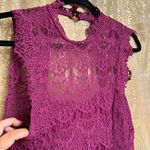 Free People Daydream Lace Magenta Fuchsia Open Back Mini Dress Small Photo 2