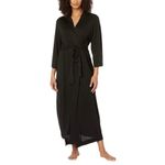 Natori Black Maxi Dress Long Sleeve Wrap Robe with Belt & Pockets Women's Large Photo 8