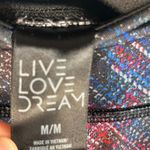 Live Love Dream  Activewear Leggings Black Multi Color Metallic Print M Medium Photo 3