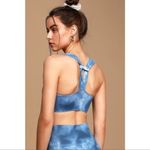Free People  On The Radar Blue Tie Dye Medium Impact Sports Bra Photo 1