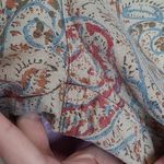 Ralph Lauren VINTAGE LAUREN  TAN PAISLEY PRINTED LINEN BLEND ANKLE PANTS 16 Photo 5