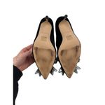 Kurt Geiger  London - Belgravia Velvet Rhinestone Bow Pumps in Black & Silver Photo 6