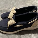 Skechers  Navy Loafers with Tan Bow Photo 0