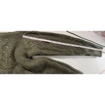 White House | Black Market  Olive Green Cable Knit Mock Neck Sweater Rhinestones XS Photo 8