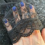 Floral Black Lace Deep Plunge V Neck Mini Dress Size Small Photo 2