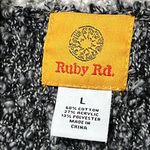 Ruby Rd . women's size large grey draped cardigan sweater lightweight longsleeve Photo 2