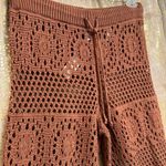 Aerie  Horizon Brown Crochet Knit Wide Leg Beach Casual Pants Med NWT Photo 5