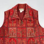 The Territory Ahead  Women's Patterned Tapestry Zip-Up Vest Red Size 6‎ Western Photo 4