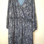 AQUA NWT blue snakeskin long sleeve stress size 2X Photo 0