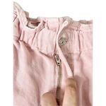 ZARA Denim Shorts Size 6US Pink Cutoff Elastic Waistline High Waist Photo 6