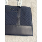 LOVEVOOK Laptop Bag Womens Navy Blue Quilted Detachable Strap Accessory Case NEW Gold Photo 3