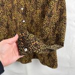 Liz Baker Women's Brown Animal Print Long Sleeved Button Down Blouse Size 18 Photo 1