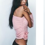 ZARA NWOT Openwork Knit Top With Floral Appliques Bloggers Fave Asymmetric Wool Photo 3