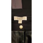 Michael Kors  Black Faux Leather Front Material Backside Pants Size 6 Gold Photo 3
