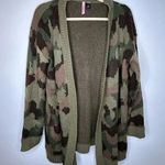 Love by Design Camo Open Cardigan Size Large Sweater Green Fall Warm Trendy Camouflage Photo 0