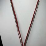 Suede and Crystal Key/ID Lanyard Red Photo 1