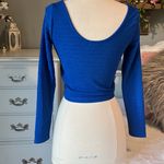 Material Girl Top Royal Blue Crop Long Sleeve XS Photo 4