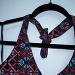 New Krimson Klover Red Geometric Print Marino Halter Dress Size XS Photo 3