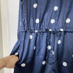 English Factory NEW!  Dot Printed Satin Long Sleeve Romper Navy Medium Photo 4