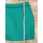 Karl Lagerfeld  Pencil Skirt Tweed Fringe Women’s Size 4 Green Stretch Designer Photo 6