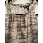 Eileen Fisher Limestone Silk Midi Halter Print Dress Photo 3