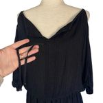 Guess  Black Cold Shoulder Peplum Blouse Size Small Business Casual Shabby Chic Photo 6